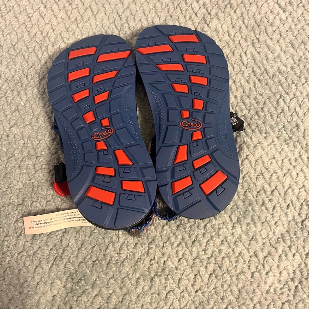 NWT CHACO ZX1 Eco Tread Unisex Blue Red Kids Sandals Size 3! - Picture 4 of 4